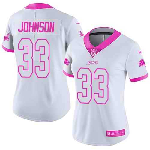 Women Nike Lions 33 Kerryon Johnson White Pink Rush Fashion Limited Jersey Dzhi,We sell and wholesale Women Nike Lions 33 Kerryon Johnson White Pink Rush Fashion Limited Jersey Dzhi on line form chian!